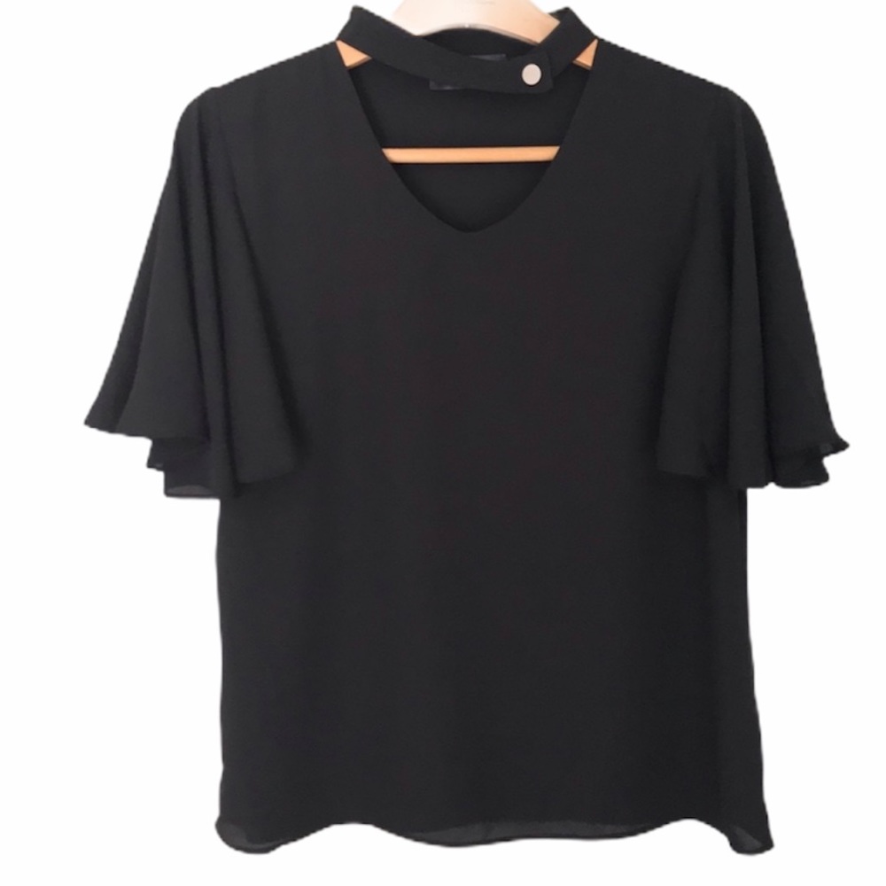 NWOT P. Luca Milano chiffon choker blouse